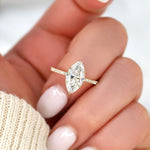 Stunning 2.80 CT Marquise Moissanite Engagement Ring with Hidden Halo Design 8