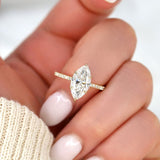 Stunning 2.80 CT Marquise Moissanite Engagement Ring with Hidden Halo Design 8