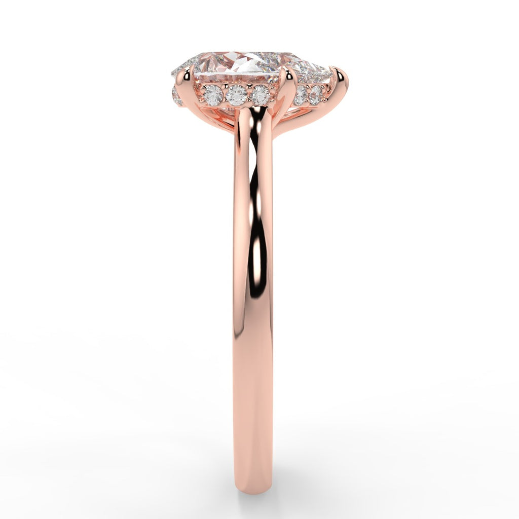 Stunning 1.31 CT Pear Moissanite Engagement Ring with Hidden Halo Design 10