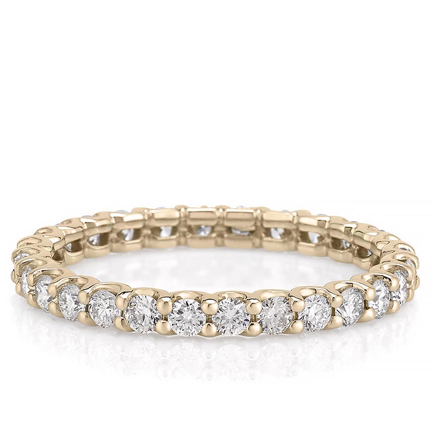 Stunning 1.0 CT Round Moissanite Stones Full Eternity Wedding Bands 1