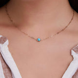 0.84 CT Round Topaz Lab Made Diamond-December Birthstone Necklace 3