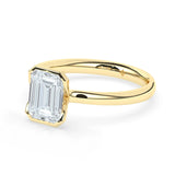 Stunning 2.0 CT Emerald Moissanite Engagement Ring with Half Bezel Design 3