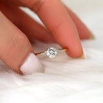 Stunning 0.75 CT Round Moissanite Engagement Ring With Cluster Design 7