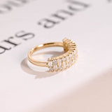 Stunning 0.5 TCW Round & Baguette Moissanite Stones Half Eternity Wedding Band 5