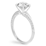Stunning 1.0- 2.0 CT Round Moissanite Engagement Ring with Split Shank Pave Design 3