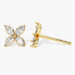 0.50 TCW Marquise Cut Moissanite Stud Earrings in Gold 3