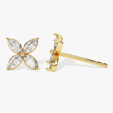 0.50 TCW Marquise Cut Moissanite Stud Earrings in Gold 3