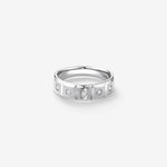 0.20 CT Round Moissanite Dainty Men's Wedding Band in Solid Gold 1