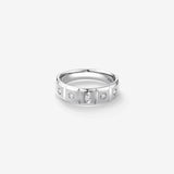 0.20 CT Round Moissanite Dainty Men's Wedding Band in Solid Gold 1