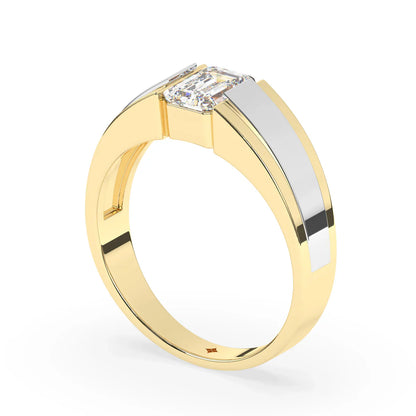 Stunning 1.0 CT Emerald Moissanite Men's Wedding Band with Solitaire Design 4