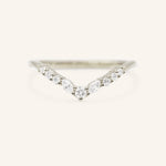 Stunning 0.20 CT Round & Marquise Moissanite Stones Curved Wedding Bands 3