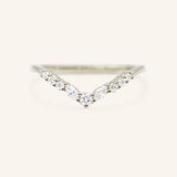 Stunning 0.20 CT Round & Marquise Moissanite Stones Curved Wedding Bands 3