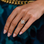 3.10 CT Oval Moissanite Ring Featuring Cluster Style 6