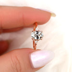 Stunning 1.95 CT Oval Moissanite Engagement Ring with Three Stone Design 5