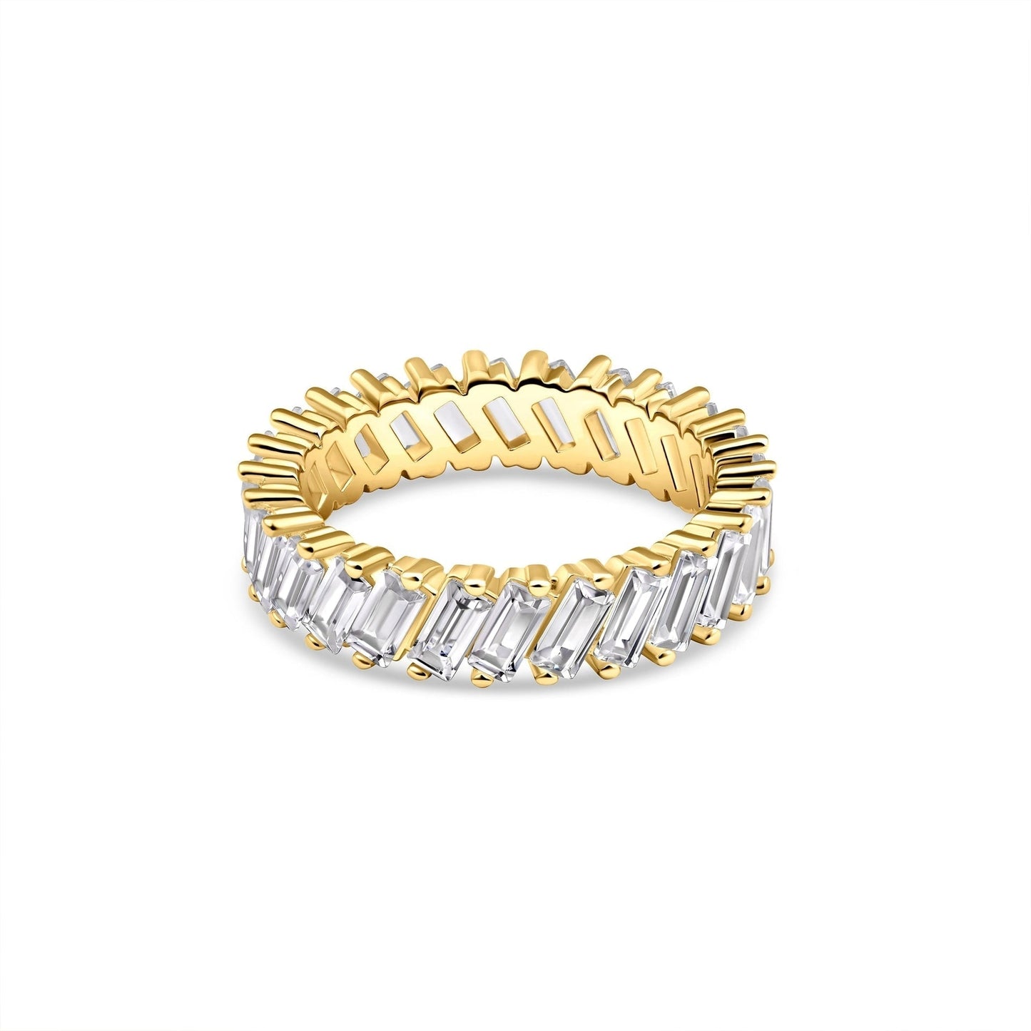 Stunning 0.5 TCW Baguette Moissanite Stones Full Eternity Wedding Band 1