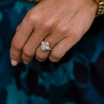 3.10 CT Oval Moissanite Ring Featuring Cluster Style 2