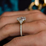 3.10 CT Oval Moissanite Ring Featuring Cluster Style 3
