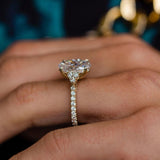 3.10 CT Oval Moissanite Ring Featuring Cluster Style 3