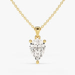 1.50 CT Pear Moissanite Diamond Solitaire Pendant Necklace in Solid Gold 1