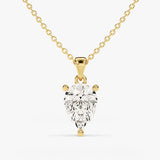 1.50 CT Pear Moissanite Diamond Solitaire Pendant Necklace in Solid Gold 1