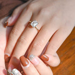 Stunning 1.0 - 2.0 CT Emerald Moissanite Engagement Ring with Solitaire Design 2