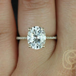 Stunning 3.0 CT Oval Moissanite Engagement Ring with Pave Design 6
