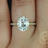 Stunning 3.0 CT Oval Moissanite Engagement Ring with Pave Design 6