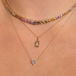 0.30 CT Princess & Round Moissanite Diamond Cluster Pendant Necklace in Solid Gold 5