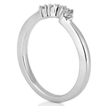 Stunning 0.10 TCW Round Moissanite Stones Curved Wedding Bands 4