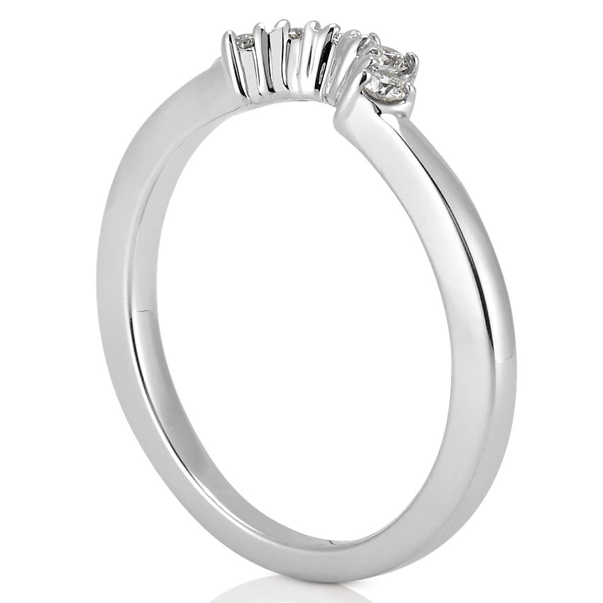 Stunning 0.10 TCW Round Moissanite Stones Curved Wedding Bands 4