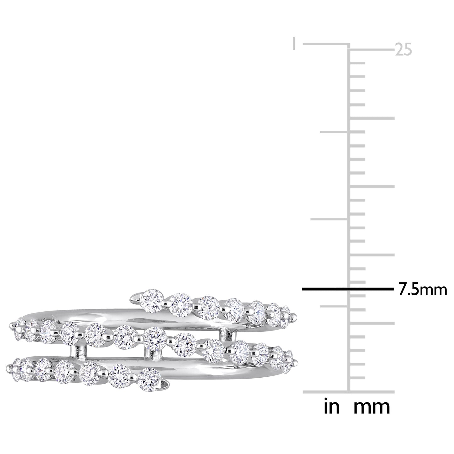 Round Cut Cubic Zirconia in 925 Sterling Silver Wedding Bands 2