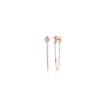 0.28 TCW Round Cut Moissanite Chain Earrings in Gold 1