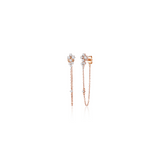 0.28 TCW Round Cut Moissanite Chain Earrings in Gold 1