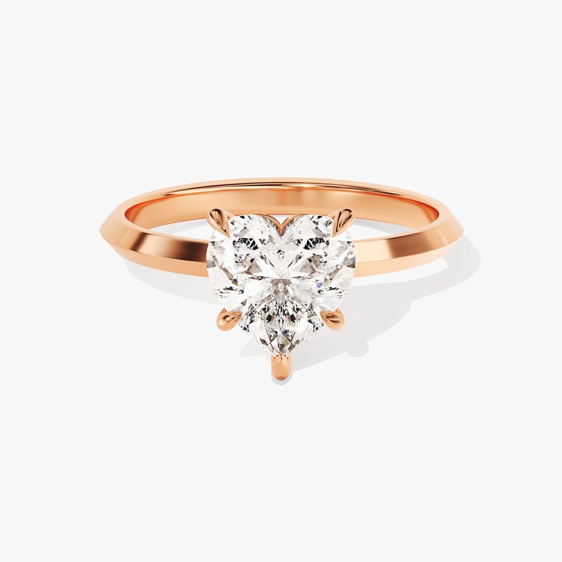 Stunning 2.0 CT Heart Moissanite Engagement Ring with Dainty Pave Design 5