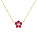 0.08 CT Round Ruby Lab Made Diamond- July Birthstone Necklace 1