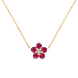 0.08 CT Round Ruby Lab Made Diamond- July Birthstone Necklace 1