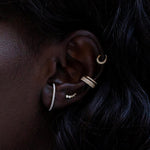 0.50 TCW Round Cut Moissanite Cuff Earrings in Gold 8