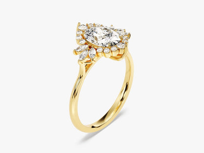 Stunning 1.50 CT Oval Moissanite Engagement Ring with Cluster Design 2