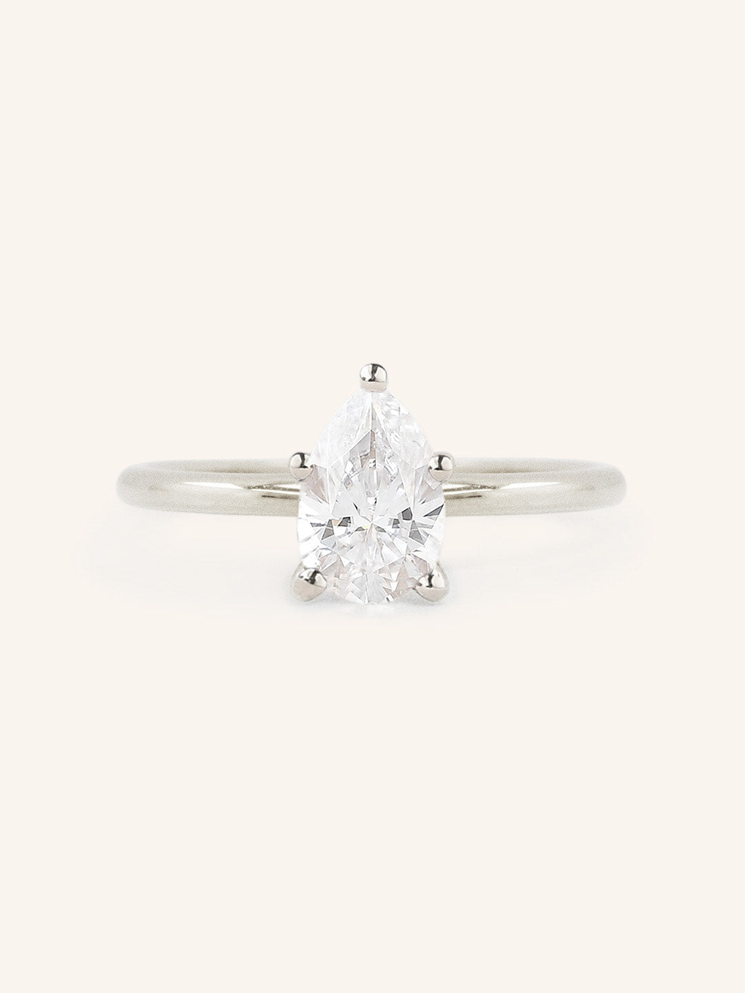 Stunning 1 CT Pear Moissanite Engagement Ring With Solitaire Design 5