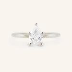 Stunning 1 CT Pear Moissanite Engagement Ring With Solitaire Design 5