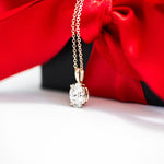 1.0 CT Oval Cut Moissanite Diamond Solitaire Pendant Necklace in Solid Gold 3