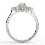 Stunning 0.85 CT Oval Moissanite Engagement Ring With Cluster Design 6