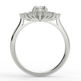 Stunning 0.85 CT Oval Moissanite Engagement Ring With Cluster Design 6