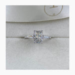 Classic 1.0 CT Radiant Moissanite Engagement Ring with Three Stone Design 2