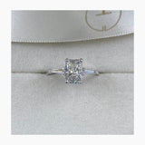 Classic 1.0 CT Radiant Moissanite Engagement Ring with Three Stone Design 2
