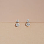 0.30 TCW Round Cut Moissanite Small Burst Dangle Earrings in Gold 4
