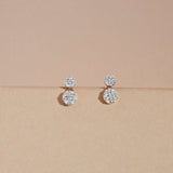 0.30 TCW Round Cut Moissanite Small Burst Dangle Earrings in Gold 4