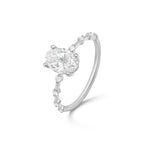 Stunning 0.5 CT Oval Moissanite Stones Engagement Ring In Dainty Pave Design 2