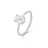 Stunning 0.5 CT Oval Moissanite Stones Engagement Ring In Dainty Pave Design 2