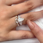 Stunning 1.50 CT Pear Moissanite Engagement Ring with Cluster Design 6